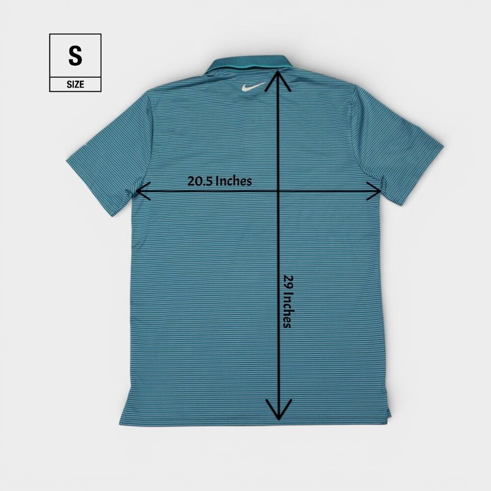 Nike Tour Mens Dri-FIT Golf Polo Shirt Small Striped Mineral Teal FZ7479-379 NEW - Picture 11 of 13
